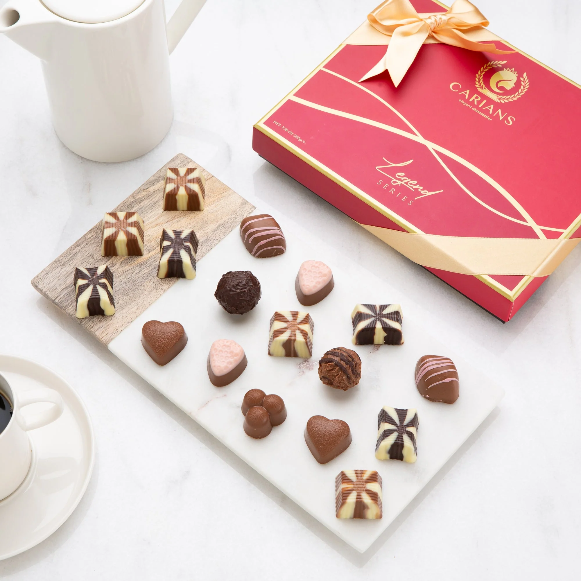 Carians Premium Chocolate Red Legend Gift Box, Gold Ribbon - Image 4